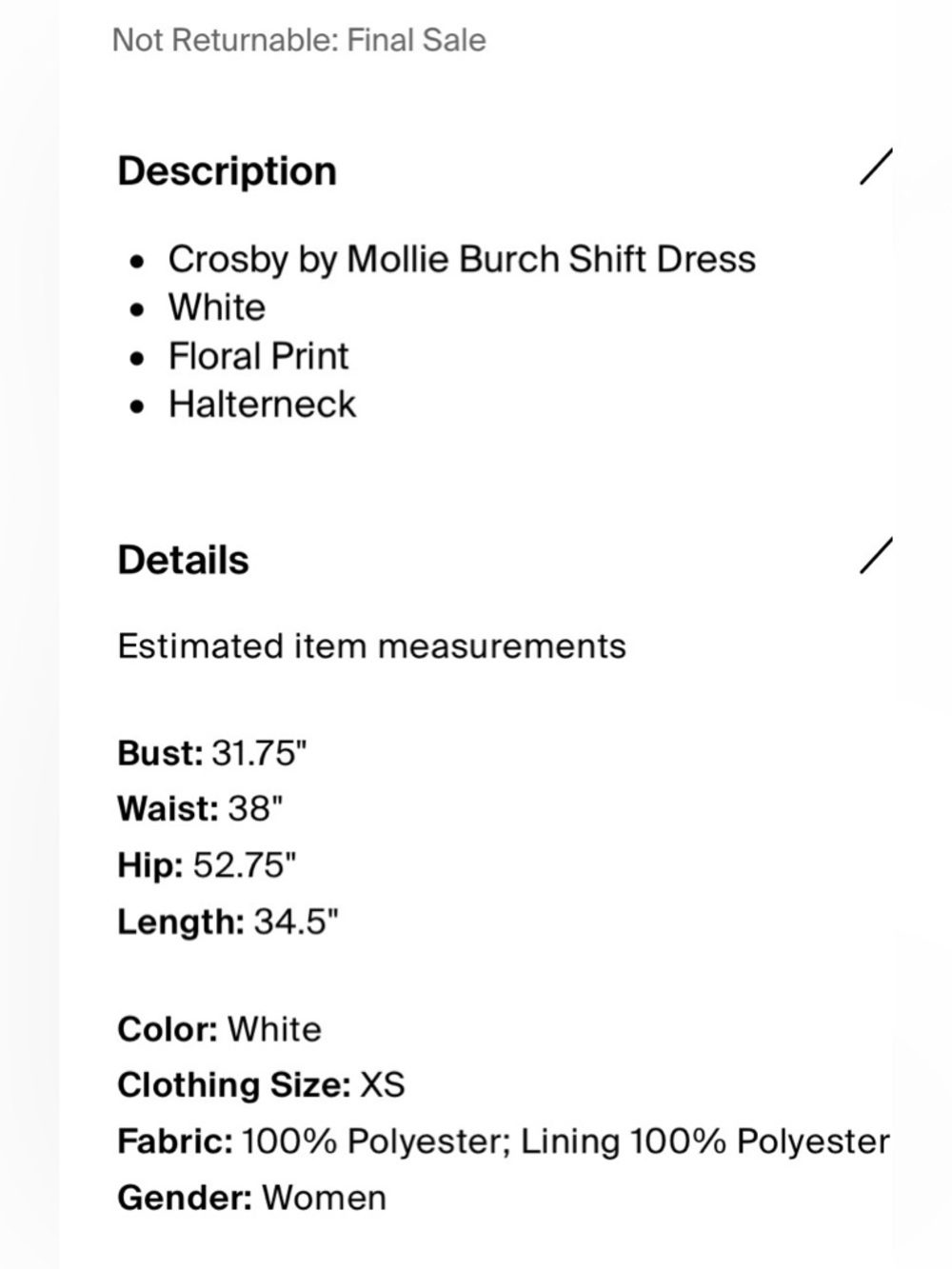 CROSBY by Mollie Burch Cream Halter Mini Dress with Pink and Red Floral Print - Picture 5 of 5